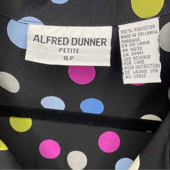 ALFRED DUNNER Vintage Multicoloured Polka Dots Shirt/Blouse - Picture 3 of 6